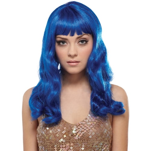 Blue wig shemale blowing Tranny takes monster cock anal tube